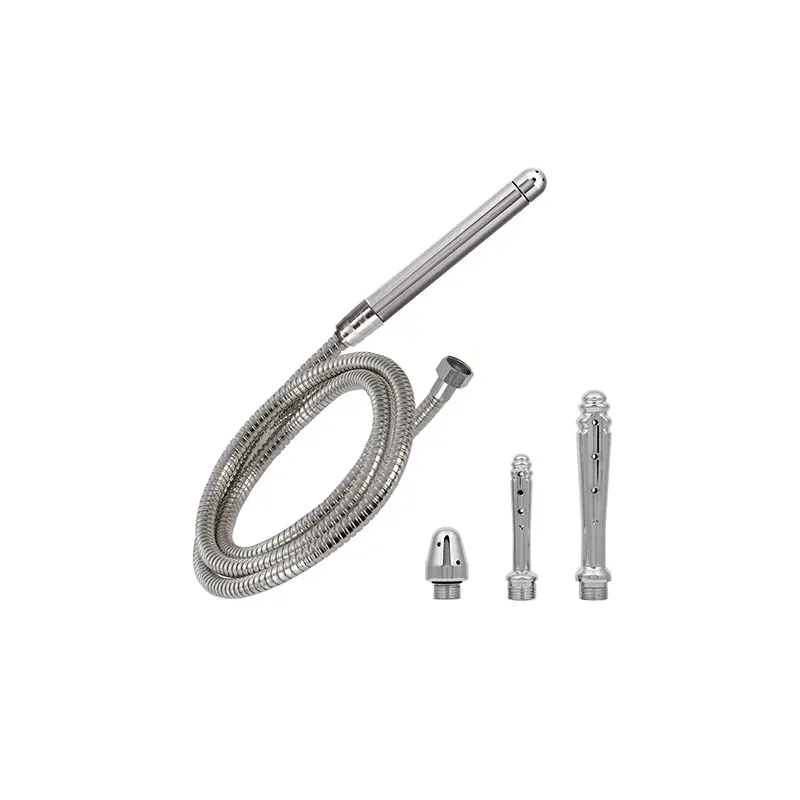 Stainless Steel Anal Douche System with 4 Spray Attachments