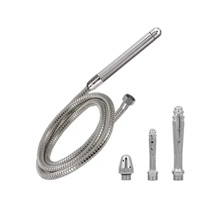 Stainless Steel Anal Douche System with 4 Spray Attachments