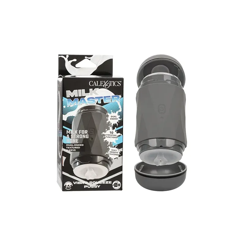 Vibro Squeeze Stroker with Dual-Ended Textured Sleeve