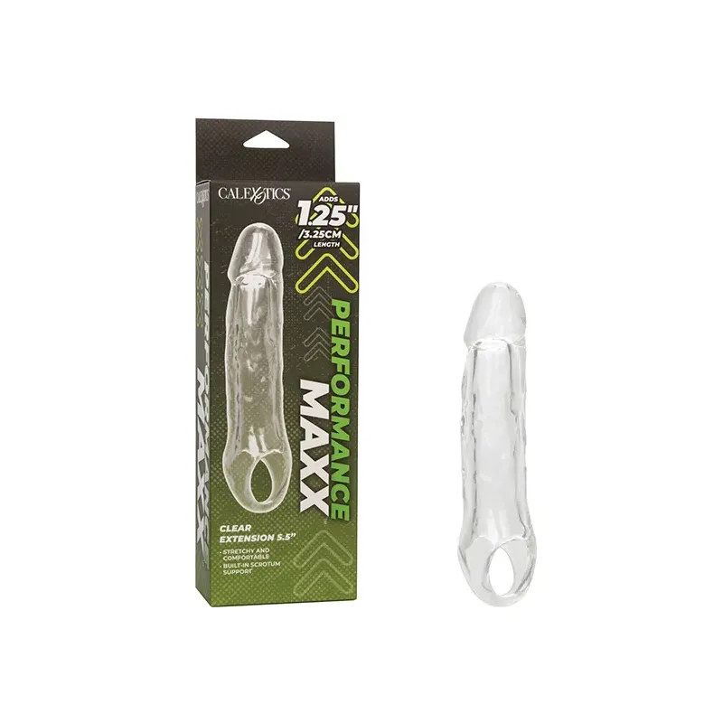 Penis Extension Sleeve with Scrotum Strap, 5.5 Inch Clear