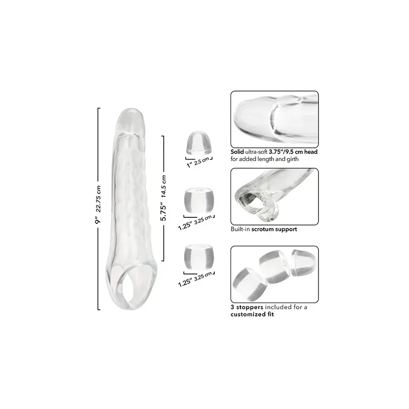 Penis Extension Kit with Scrotum Strap and Three Stoppers