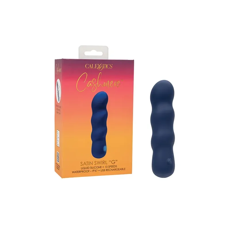 Cashmere Satin Swirl G-Spot Vibrator in Navy