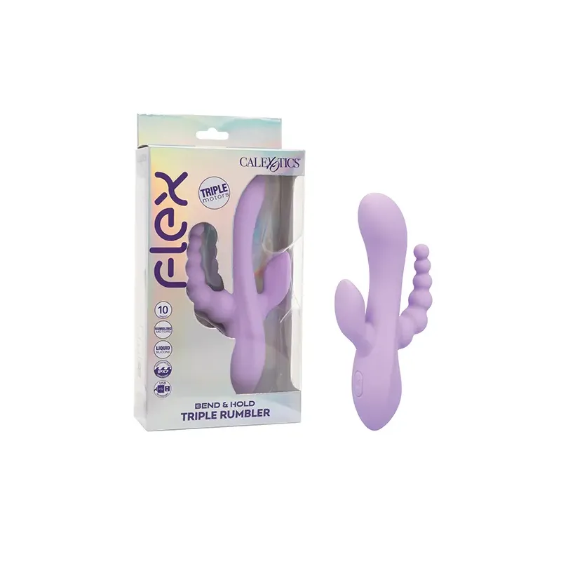 Flex Bend and Hold Triple Motor Rabbit Vibrator