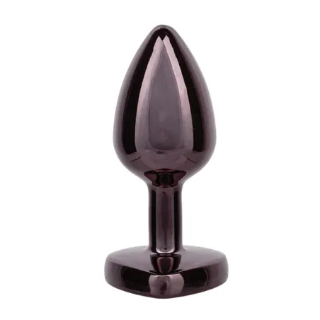 Heart Gem Butt Plug with Black Diamond Accent