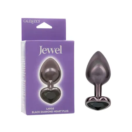 Heart Gem Butt Plug with Black Diamond Jewel