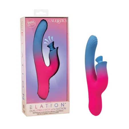 Elation Dual Stimulator with Suction in Blue and Pink