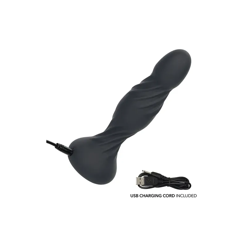 Deep Swirl Textured Vibrating Dildo with Dual Motors