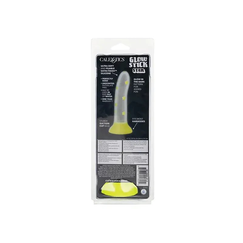 Glow Stick Star Silicone Dildo with Suction Cup