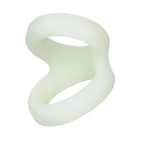 Liquid Silicone Snug Tugger Cock Ring with Scrotum Support Glow-In-The-Dark