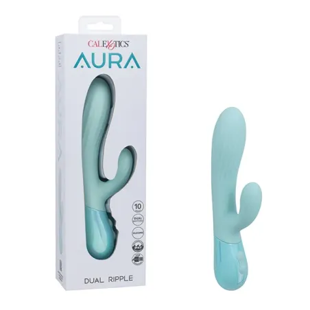 Aura Dual Ripple Rabbit Vibrator with Rippled Shaft