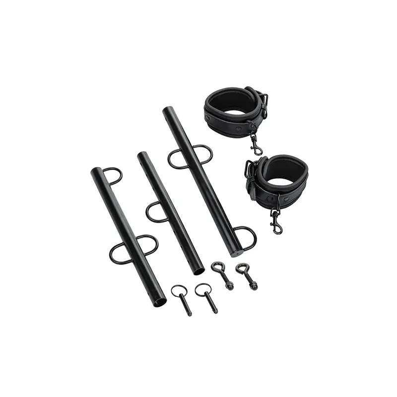Spreader Bar with Ankle Cuffs in Black