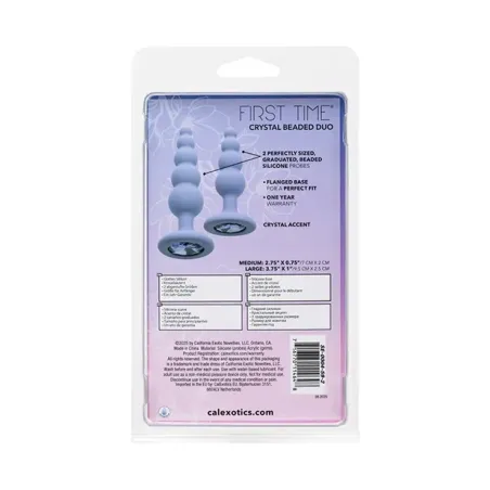 Crystal Beaded Anal Plug Duo with Graduated Silicone Beads